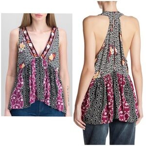 NWOT Free People Dream Darlin Printed Tank Top